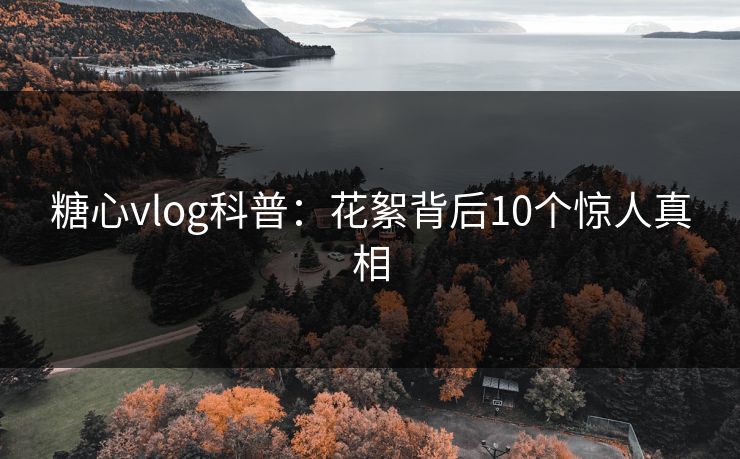 糖心vlog科普：花絮背后10个惊人真相