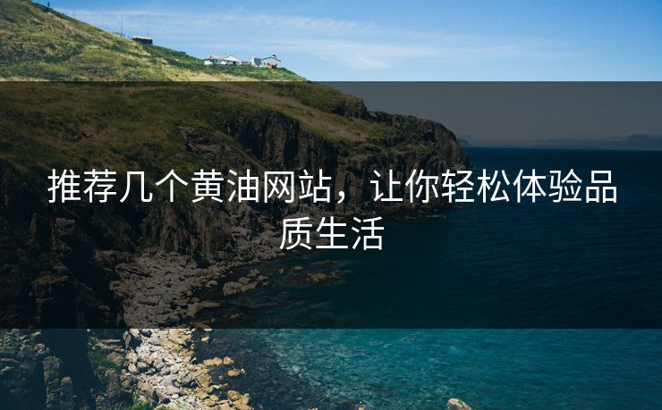 推荐几个黄油网站,让你轻松体验品质生活